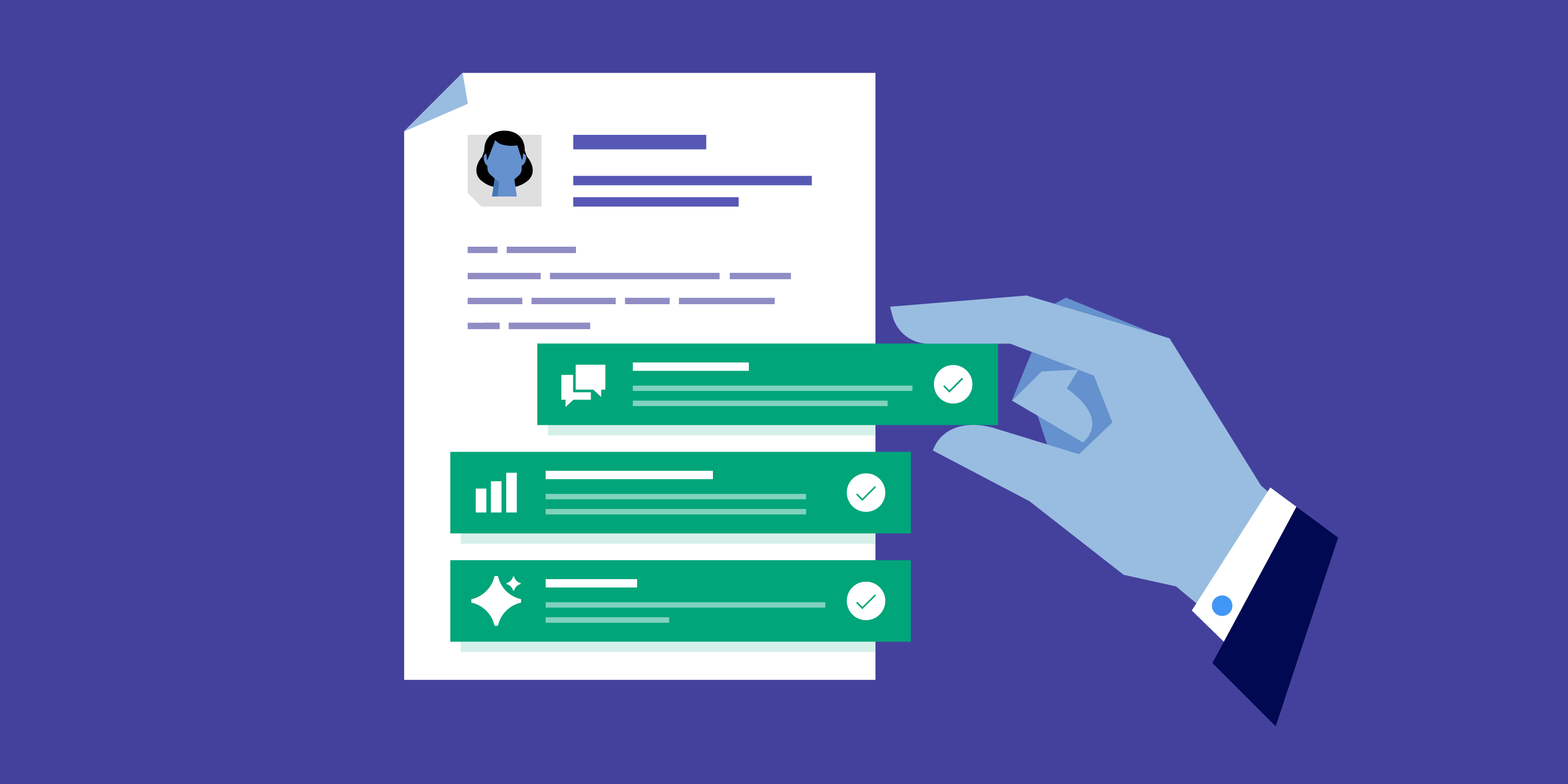 Illustration of creating a skill set for a resume