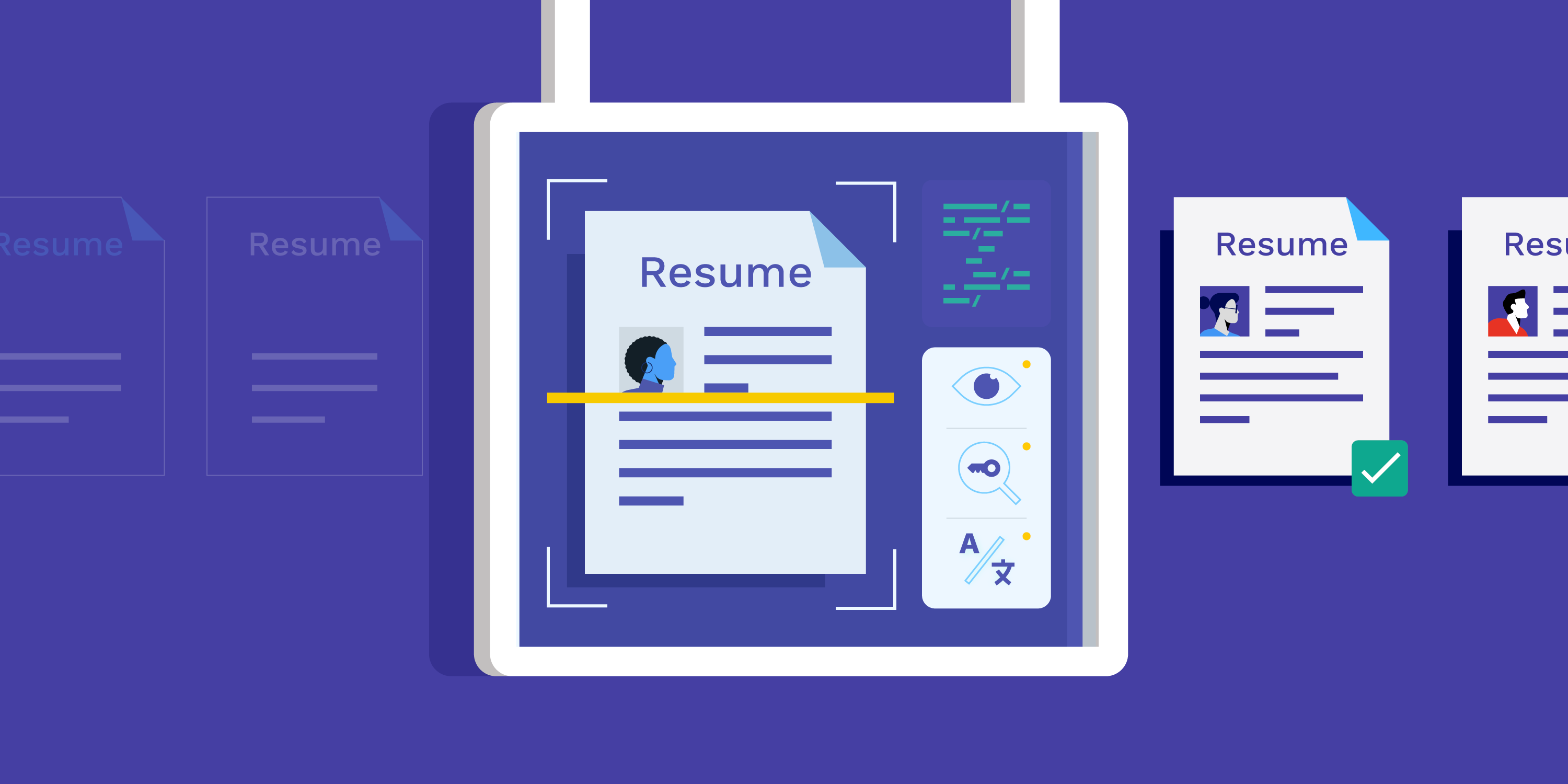 A resume is scanned by an ATS